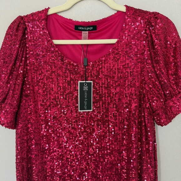 Cable & Gauge Women's Sparkling Pink Mini Dress - Picture 2 of 10